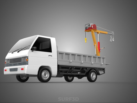 FOLDING TAILGATE BED CRANE HOIST ELECTRIC WINCH PICKUP TRUCK CAR 3D 模型