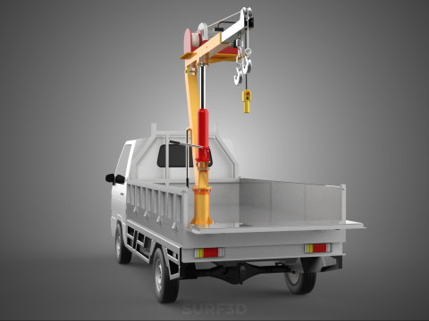 FOLDING TAILGATE BED CRANE HOIST ELECTRIC WINCH PICKUP TRUCK CAR 3D 模型