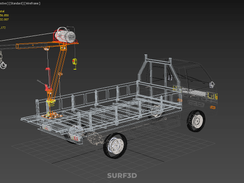 FOLDING TAILGATE BED CRANE HOIST ELECTRIC WINCH PICKUP TRUCK CAR 3D 模型