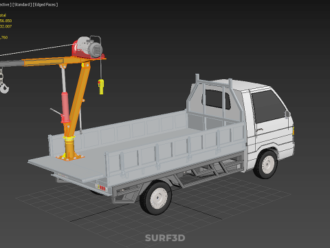 FOLDING TAILGATE BED CRANE HOIST ELECTRIC WINCH PICKUP TRUCK CAR 3D 模型
