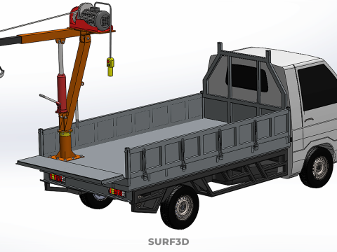 FOLDING TAILGATE BED CRANE HOIST ELECTRIC WINCH PICKUP TRUCK CAR 3D 模型