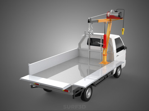 DROP SIDE CRANE HOIST ELECTRIC WINCH LOAD BED GATE PICKUP TRUCK 3D मॉडल