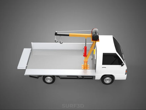 DROP SIDE CRANE HOIST ELECTRIC WINCH LOAD BED GATE PICKUP TRUCK 3D Model
