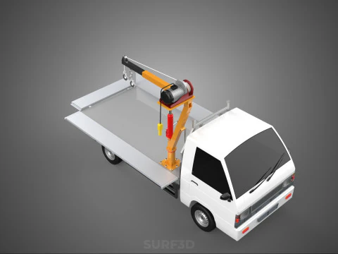 DROP SIDE CRANE HOIST ELECTRIC WINCH LOAD BED GATE PICKUP TRUCK 3D Model