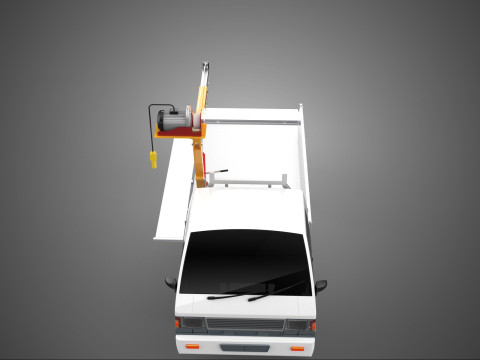 DROP SIDE CRANE HOIST ELECTRIC WINCH LOAD BED GATE PICKUP TRUCK Modello 3D