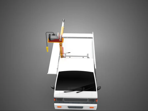DROP SIDE CRANE HOIST ELECTRIC WINCH LOAD BED GATE PICKUP TRUCK 3D Model