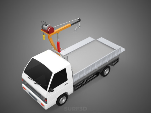 DROP SIDE CRANE HOIST ELECTRIC WINCH LOAD BED GATE PICKUP TRUCK Modello 3D