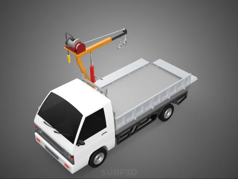 DROP SIDE CRANE HOIST ELECTRIC WINCH LOAD BED GATE PICKUP TRUCK 3D Model