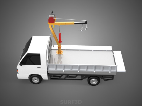 DROP SIDE CRANE HOIST ELECTRIC WINCH LOAD BED GATE PICKUP TRUCK Modello 3D