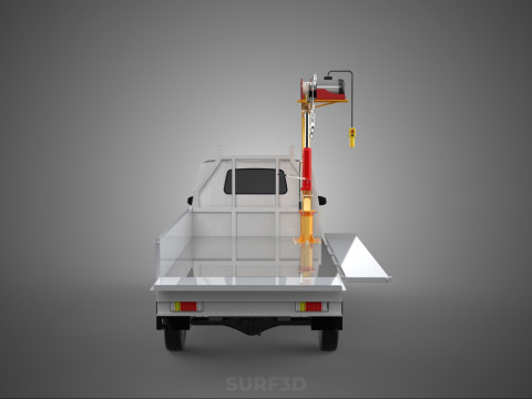 DROP SIDE CRANE HOIST ELECTRIC WINCH LOAD BED GATE PICKUP TRUCK Modello 3D