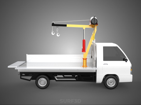 DROP SIDE CRANE HOIST ELECTRIC WINCH LOAD BED GATE PICKUP TRUCK Modello 3D