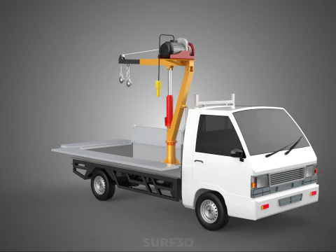 DROP SIDE CRANE HOIST ELECTRIC WINCH LOAD BED GATE PICKUP TRUCK 3D Model