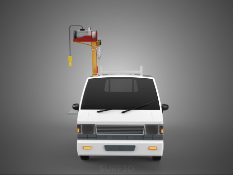 DROP SIDE CRANE HOIST ELECTRIC WINCH LOAD BED GATE PICKUP TRUCK Modello 3D