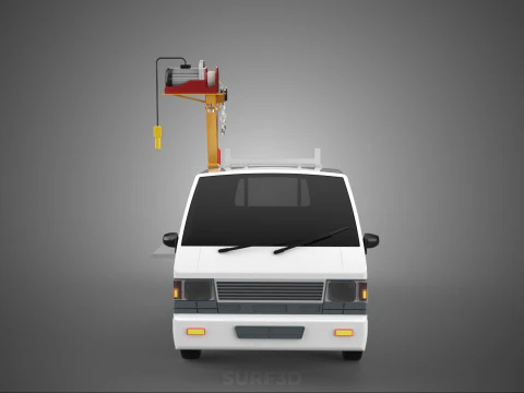 DROP SIDE CRANE HOIST ELECTRIC WINCH LOAD BED GATE PICKUP TRUCK 3D Model