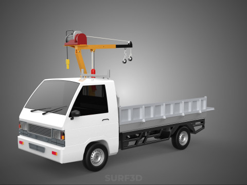 DROP SIDE CRANE HOIST ELECTRIC WINCH LOAD BED GATE PICKUP TRUCK Modello 3D