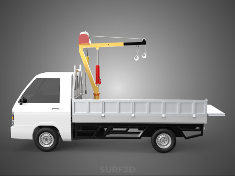 DROP SIDE CRANE HOIST ELECTRIC WINCH LOAD BED GATE PICKUP TRUCK Modello 3D