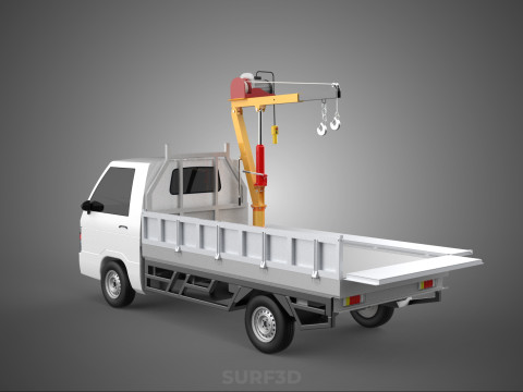 DROP SIDE CRANE HOIST ELECTRIC WINCH LOAD BED GATE PICKUP TRUCK Modello 3D