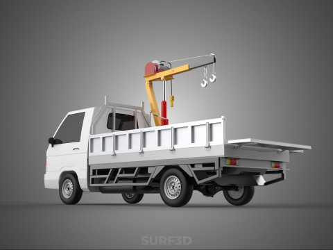 DROP SIDE CRANE HOIST ELECTRIC WINCH LOAD BED GATE PICKUP TRUCK Modello 3D
