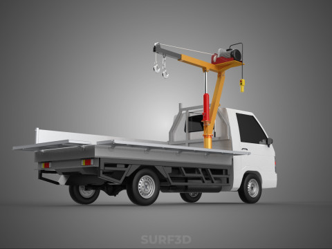 DROP SIDE CRANE HOIST ELECTRIC WINCH LOAD BED GATE PICKUP TRUCK Modello 3D