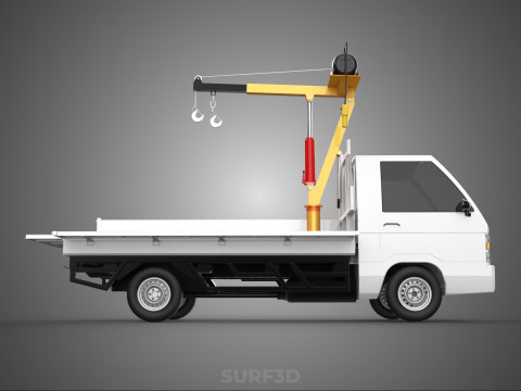 DROP SIDE CRANE HOIST ELECTRIC WINCH LOAD BED GATE PICKUP TRUCK Modello 3D