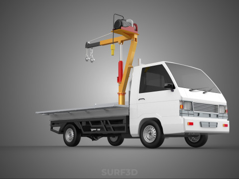 DROP SIDE CRANE HOIST ELECTRIC WINCH LOAD BED GATE PICKUP TRUCK Modello 3D
