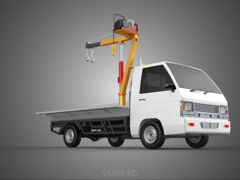 DROP SIDE CRANE HOIST ELECTRIC WINCH LOAD BED GATE PICKUP TRUCK 3D Model