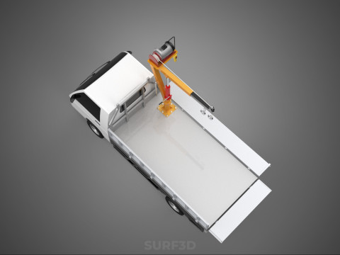 DROP SIDE CRANE HOIST ELECTRIC WINCH LOAD BED GATE PICKUP TRUCK Modello 3D