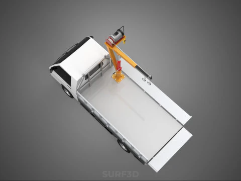 DROP SIDE CRANE HOIST ELECTRIC WINCH LOAD BED GATE PICKUP TRUCK 3D Model