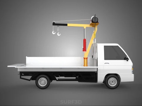DROP SIDE CRANE HOIST ELECTRIC WINCH LOAD BED GATE PICKUP TRUCK 3D Model