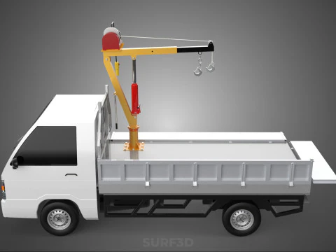 DROP SIDE CRANE HOIST ELECTRIC WINCH LOAD BED GATE PICKUP TRUCK 3D Model