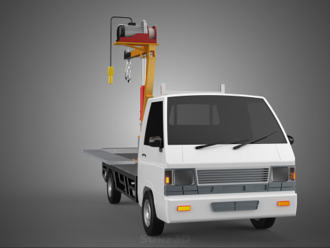 DROP SIDE CRANE HOIST ELECTRIC WINCH LOAD BED GATE PICKUP TRUCK Modello 3D