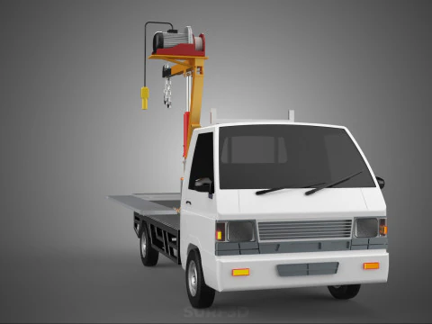 DROP SIDE CRANE HOIST ELECTRIC WINCH LOAD BED GATE PICKUP TRUCK 3D Model