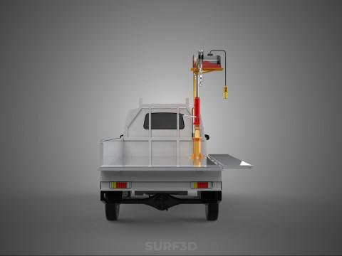DROP SIDE CRANE HOIST ELECTRIC WINCH LOAD BED GATE PICKUP TRUCK Modello 3D