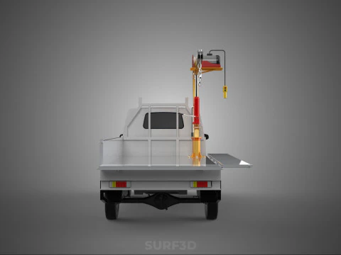 DROP SIDE CRANE HOIST ELECTRIC WINCH LOAD BED GATE PICKUP TRUCK 3D Model