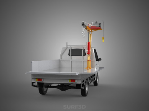 DROP SIDE CRANE HOIST ELECTRIC WINCH LOAD BED GATE PICKUP TRUCK Modello 3D