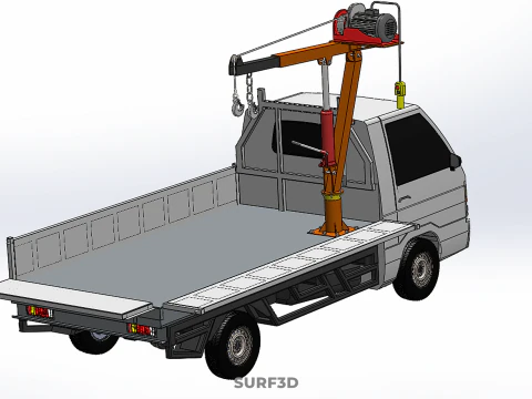 DROP SIDE CRANE HOIST ELECTRIC WINCH LOAD BED GATE PICKUP TRUCK 3D Model