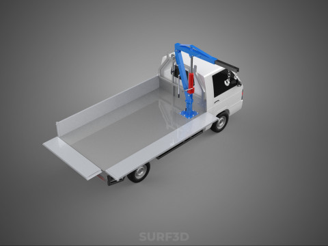 DROPSIDE FOLDING JIB CRANE HOIST HAND CRANK WINCH TRUCK PICKUP Model 3D