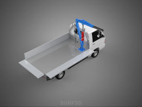DROPSIDE FOLDING JIB CRANE HOIST HAND CRANK WINCH TRUCK PICKUP 3D Model