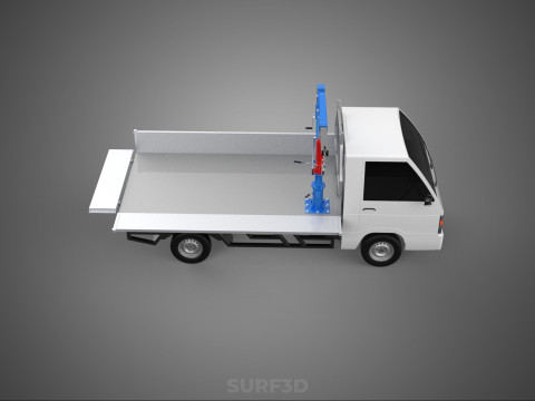 DROPSIDE FOLDING JIB CRANE HOIST HAND CRANK WINCH TRUCK PICKUP Model 3D