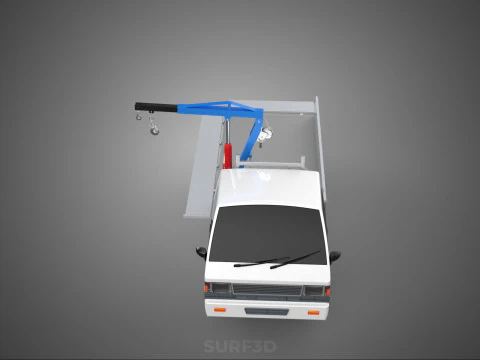 DROPSIDE FOLDING JIB CRANE HOIST HAND CRANK WINCH TRUCK PICKUP 3D Model