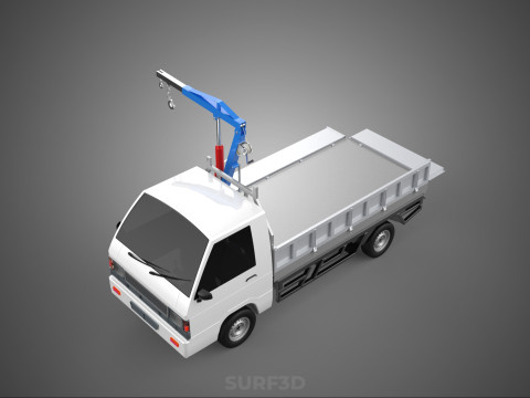 DROPSIDE FOLDING JIB CRANE HOIST HAND CRANK WINCH TRUCK PICKUP Model 3D