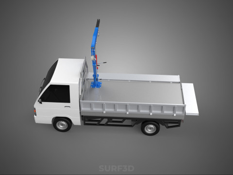 DROPSIDE FOLDING JIB CRANE HOIST HAND CRANK WINCH TRUCK PICKUP Model 3D