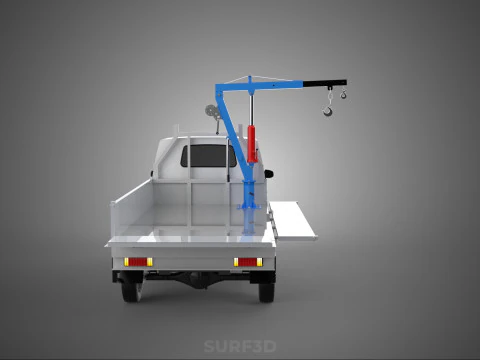 DROPSIDE FOLDING JIB CRANE HOIST HAND CRANK WINCH TRUCK PICKUP 3D Model