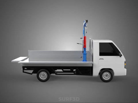 DROPSIDE FOLDING JIB CRANE HOIST HAND CRANK WINCH TRUCK PICKUP 3D Model
