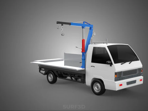 DROPSIDE FOLDING JIB CRANE HOIST HAND CRANK WINCH TRUCK PICKUP 3D Model