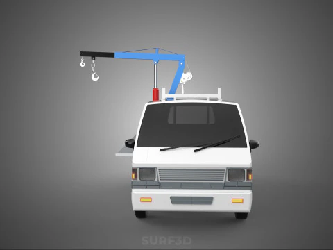 DROPSIDE FOLDING JIB CRANE HOIST HAND CRANK WINCH TRUCK PICKUP 3D Model
