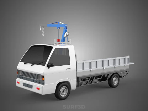 DROPSIDE FOLDING JIB CRANE HOIST HAND CRANK WINCH TRUCK PICKUP 3D Model