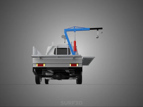 DROPSIDE FOLDING JIB CRANE HOIST HAND CRANK WINCH TRUCK PICKUP 3D Model
