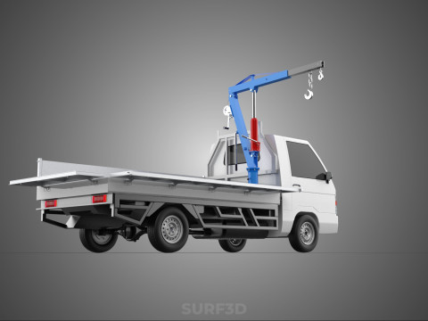 DROPSIDE FOLDING JIB CRANE HOIST HAND CRANK WINCH TRUCK PICKUP Model 3D