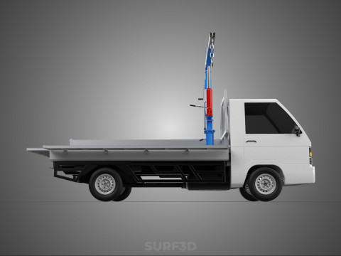 DROPSIDE FOLDING JIB CRANE HOIST HAND CRANK WINCH TRUCK PICKUP Model 3D